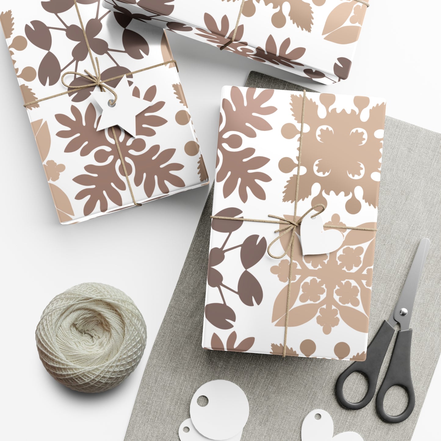 Neutral Hawaiian Quilt Gift Wrap