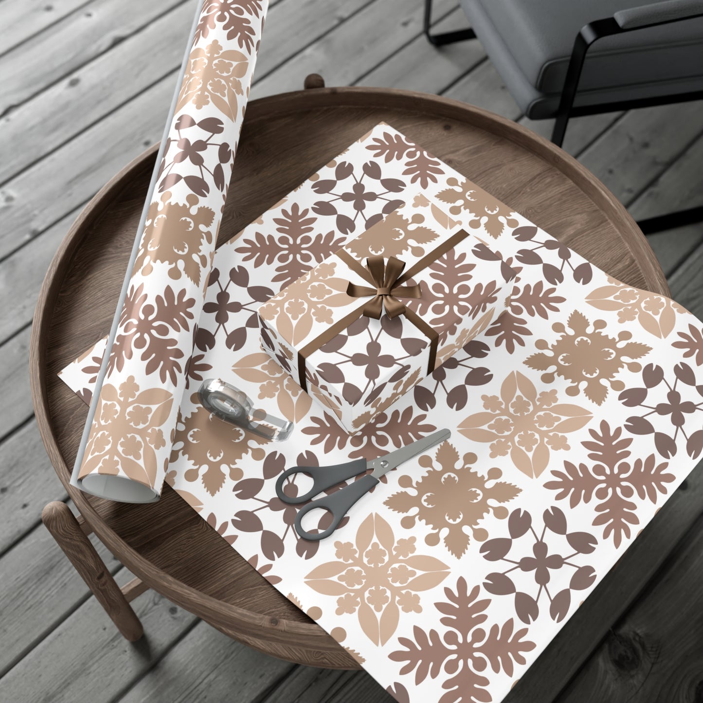 Neutral Hawaiian Quilt Gift Wrap