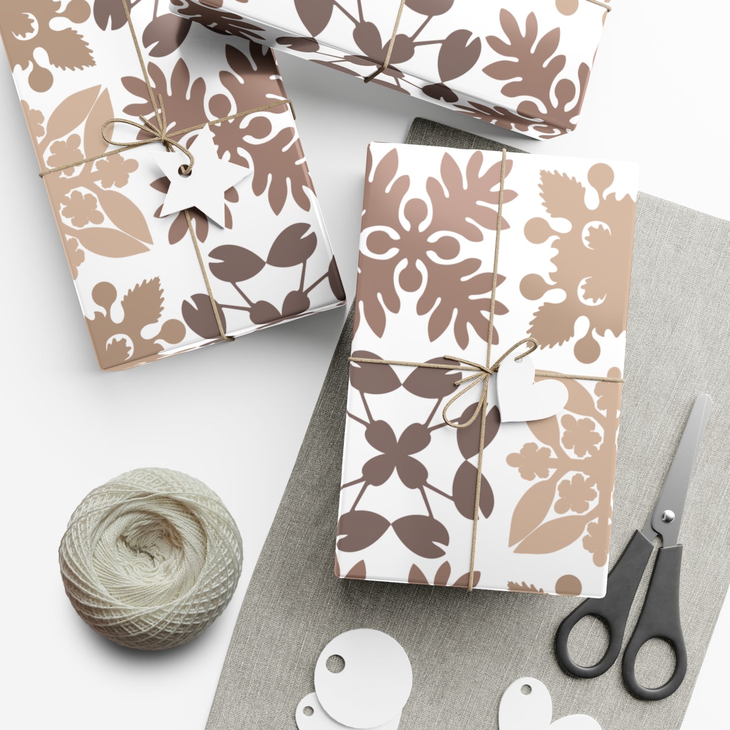 Neutral Hawaiian Quilt Gift Wrap