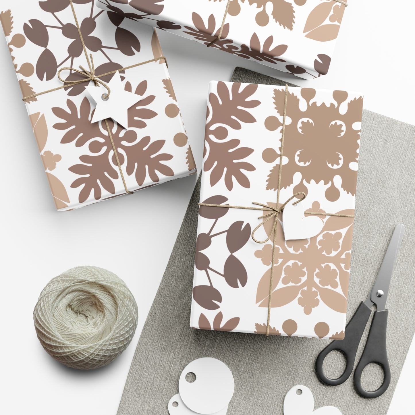 Neutral Hawaiian Quilt Gift Wrap