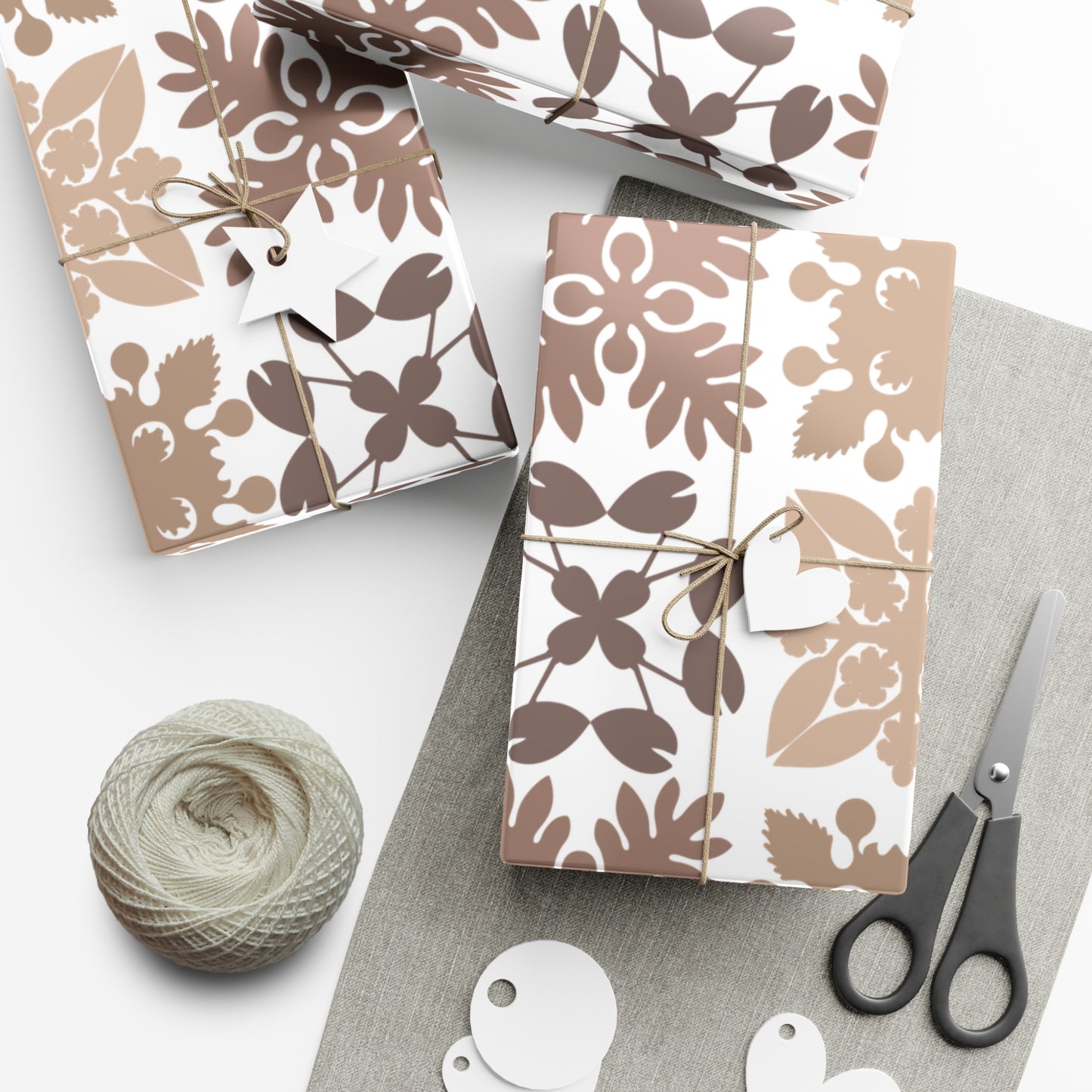 Neutral Hawaiian Quilt Gift Wrap