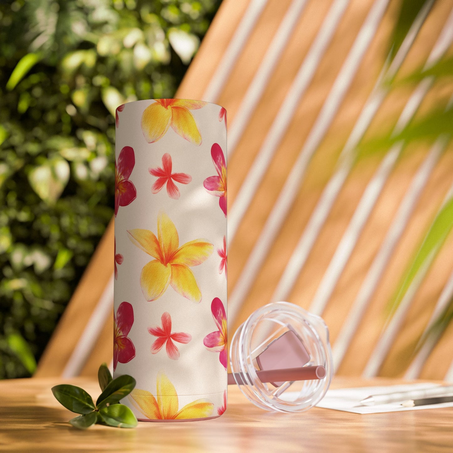 Plumeria Skinny Tumbler