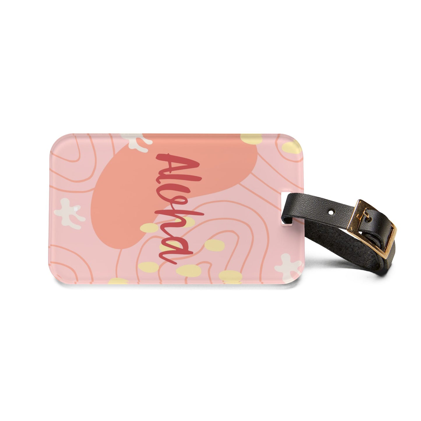 Pink Aloha Luggage Tag