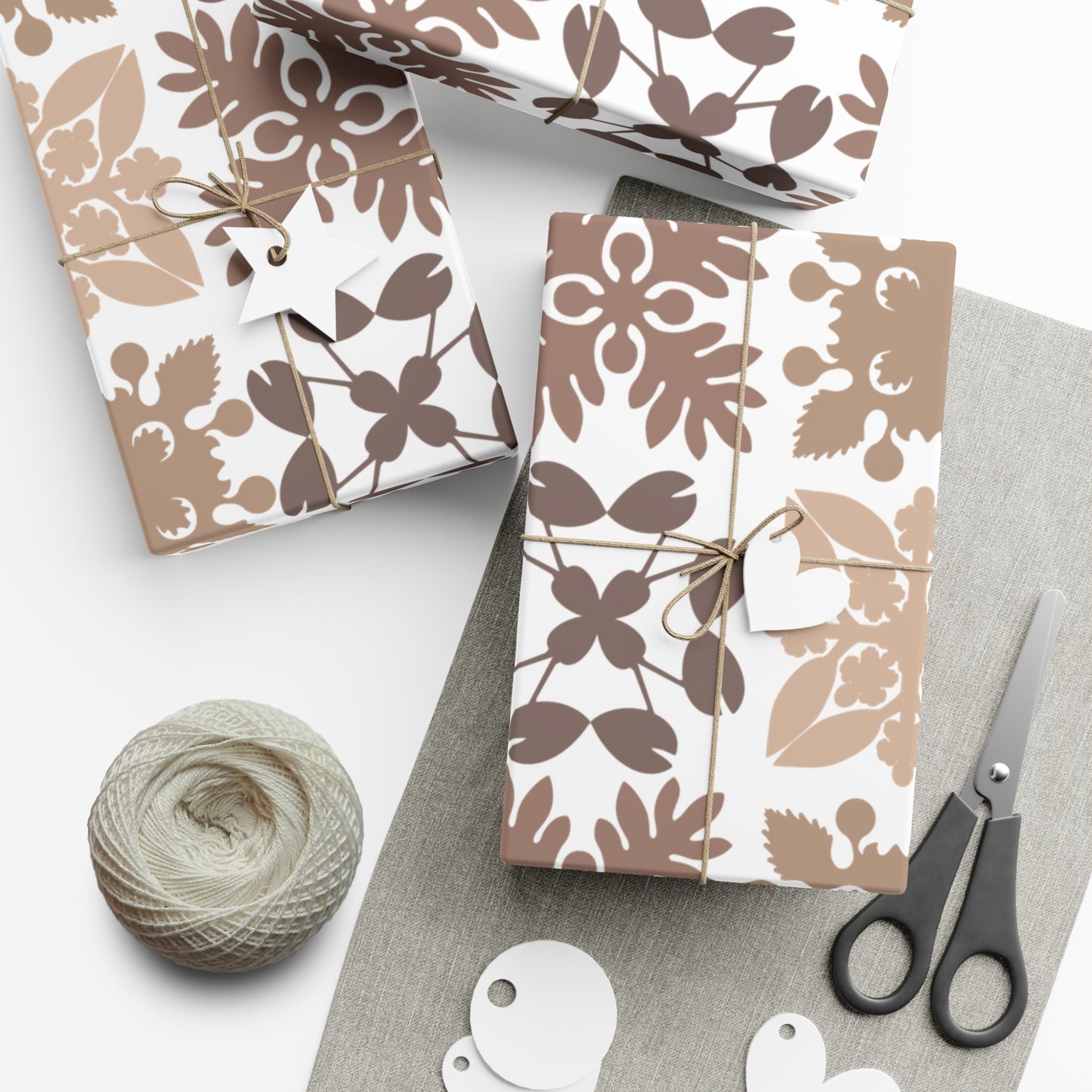 Neutral Hawaiian Quilt Gift Wrap