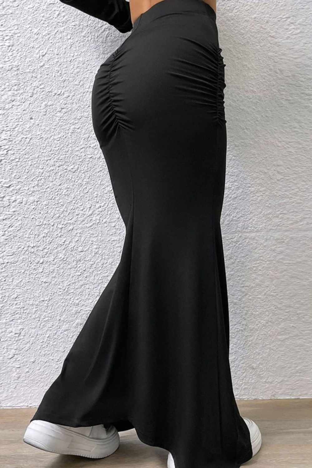 Riana Ruched Maxi Trumpet Skirt