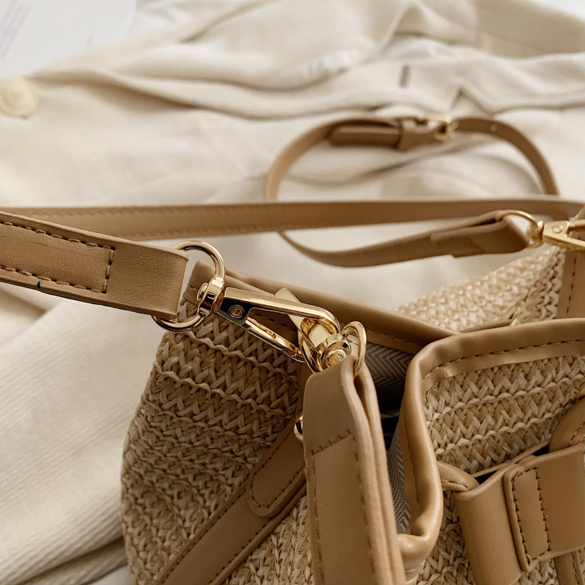 OOS Kawika Straw Braided Shoulder Bag