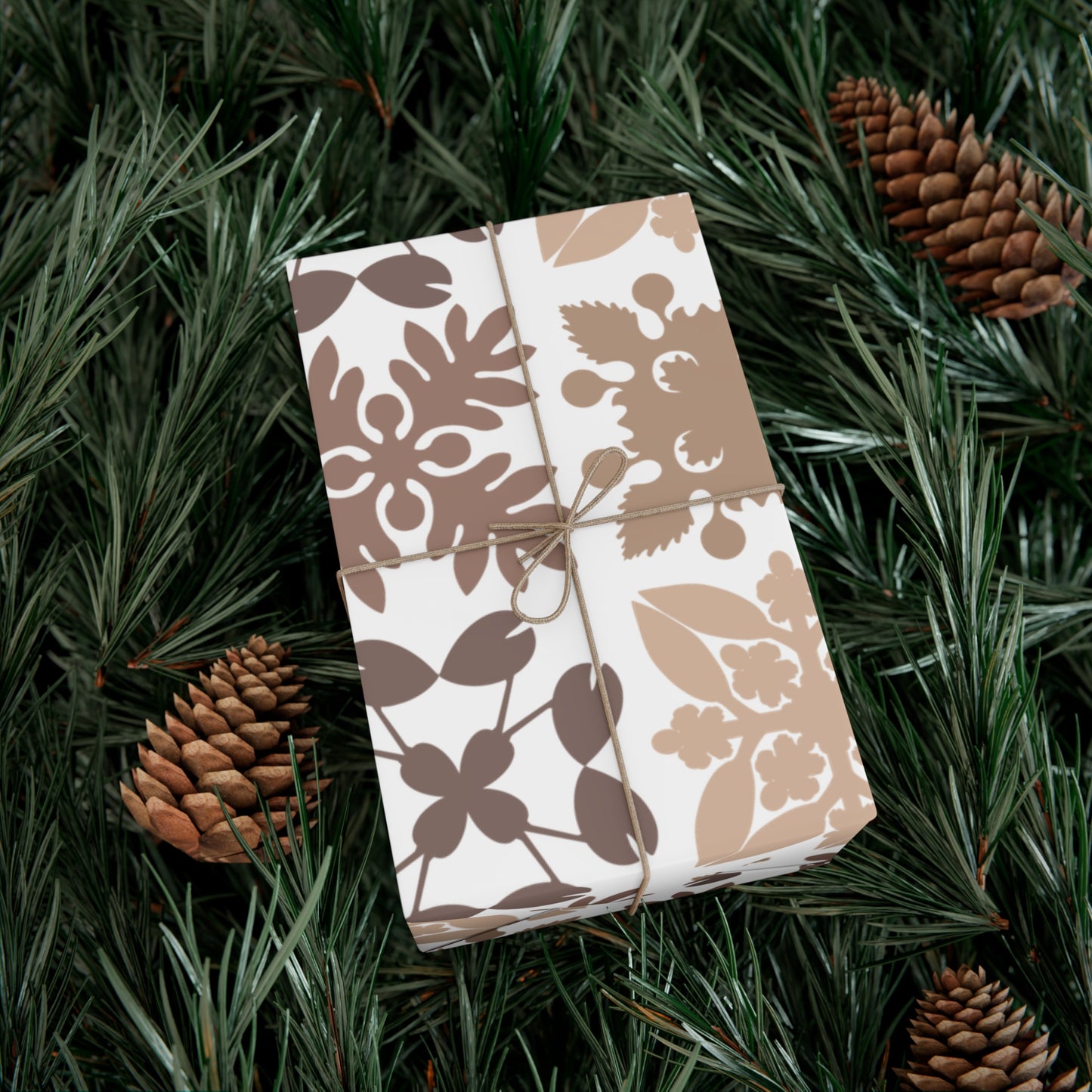 Neutral Hawaiian Quilt Gift Wrap