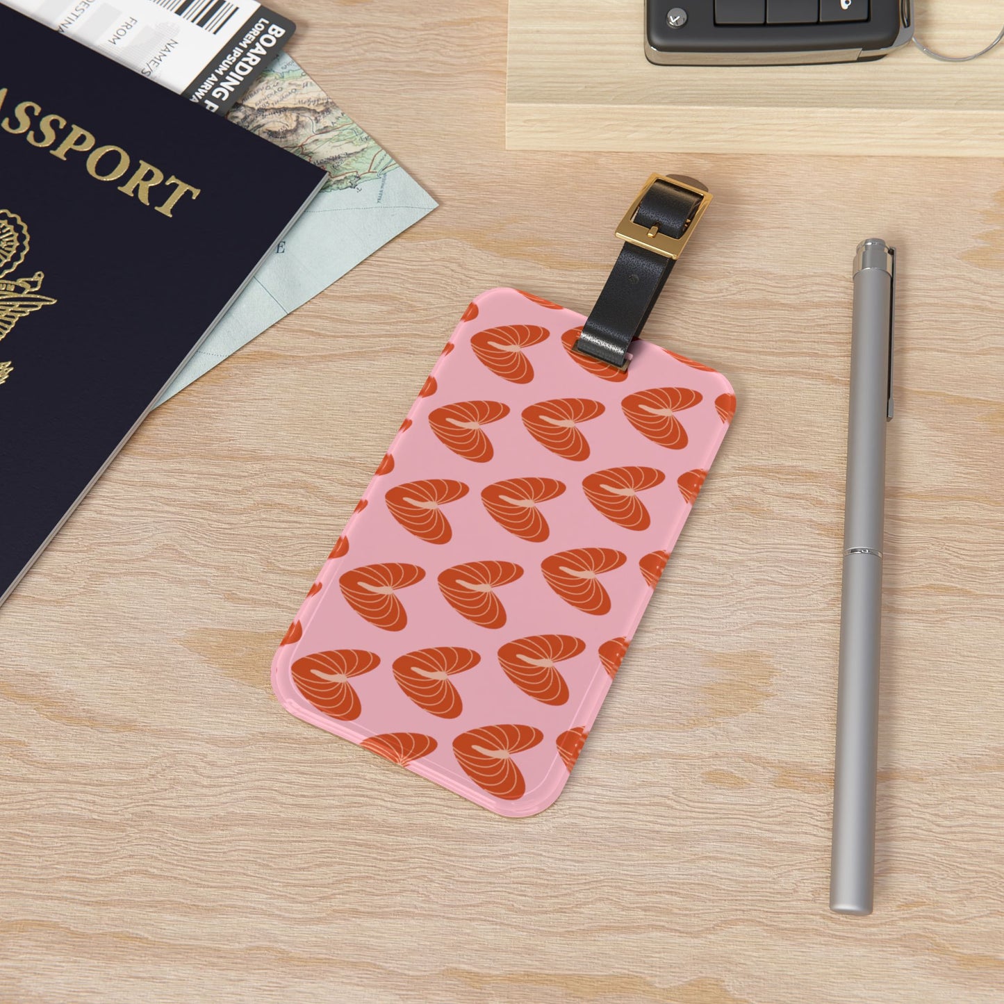 Heart Anthurium Luggage Tag