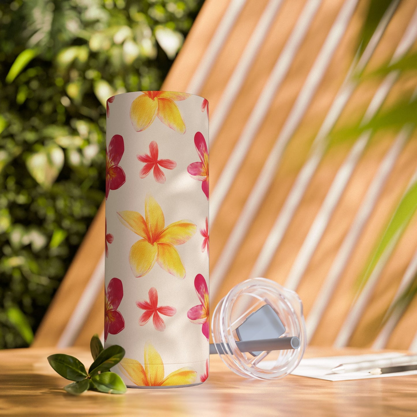 Plumeria Skinny Tumbler