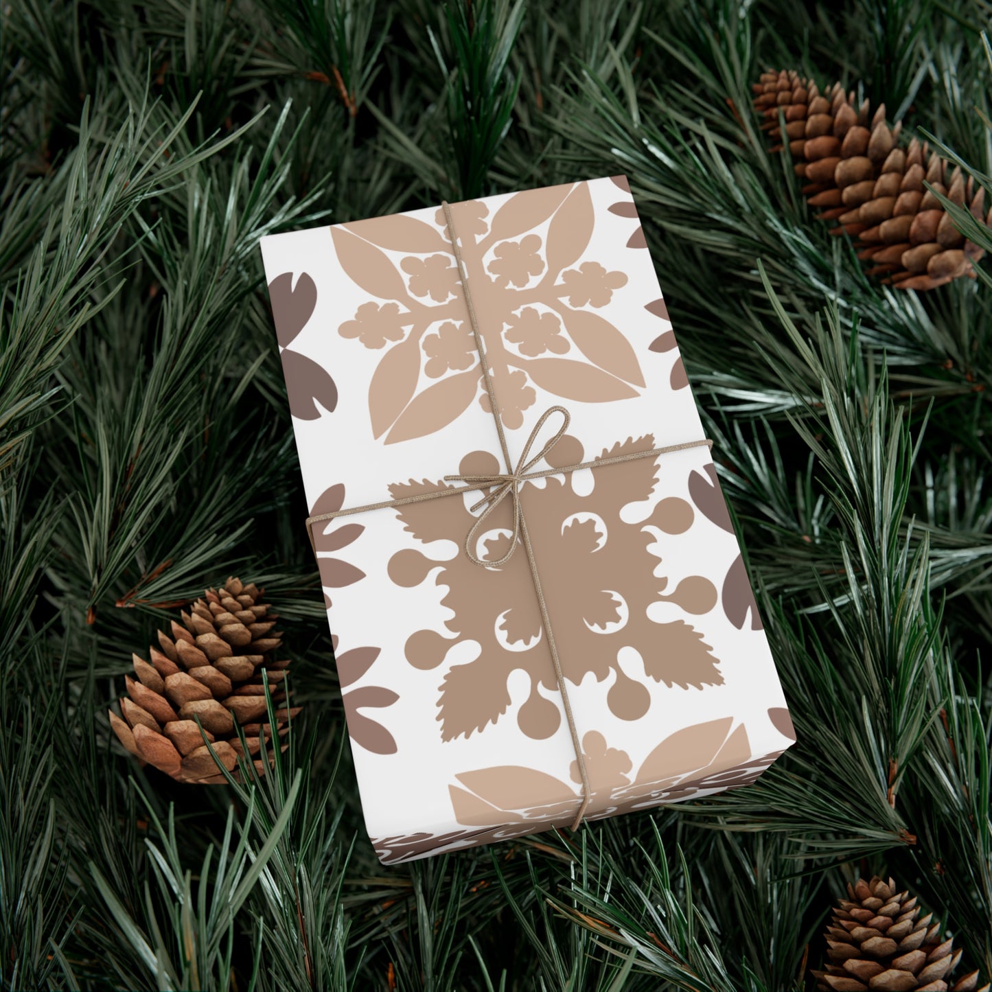 Neutral Hawaiian Quilt Gift Wrap