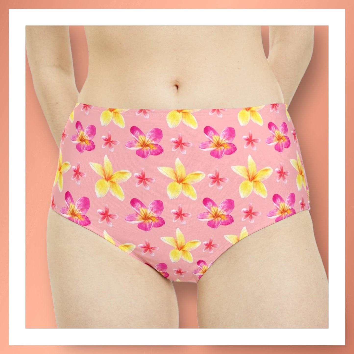 Plumeria High Waist Swim Bottom