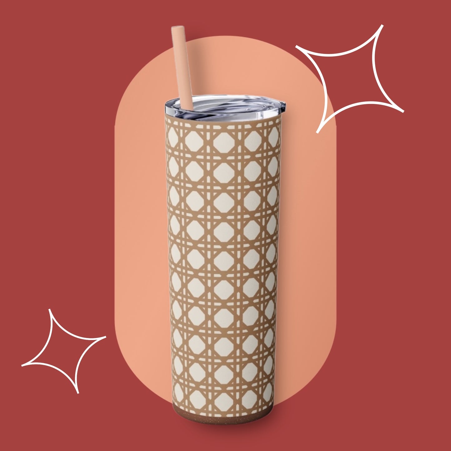 Rattan Tumbler with Straw, 20oz