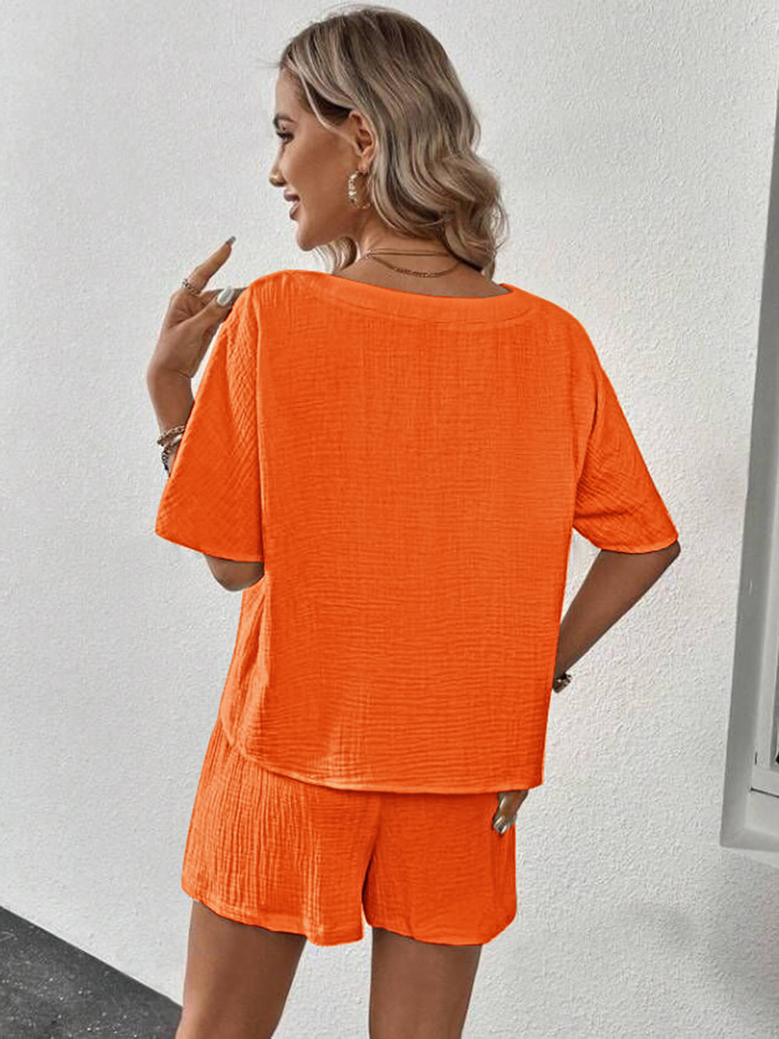 Maia V-Neck Half Sleeve Top and Shorts Set
