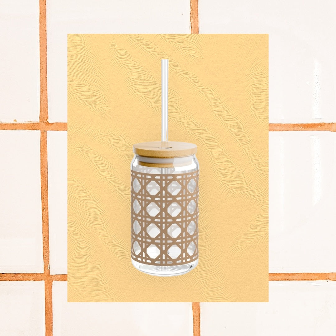 Rattan Sipper Glass, 16oz