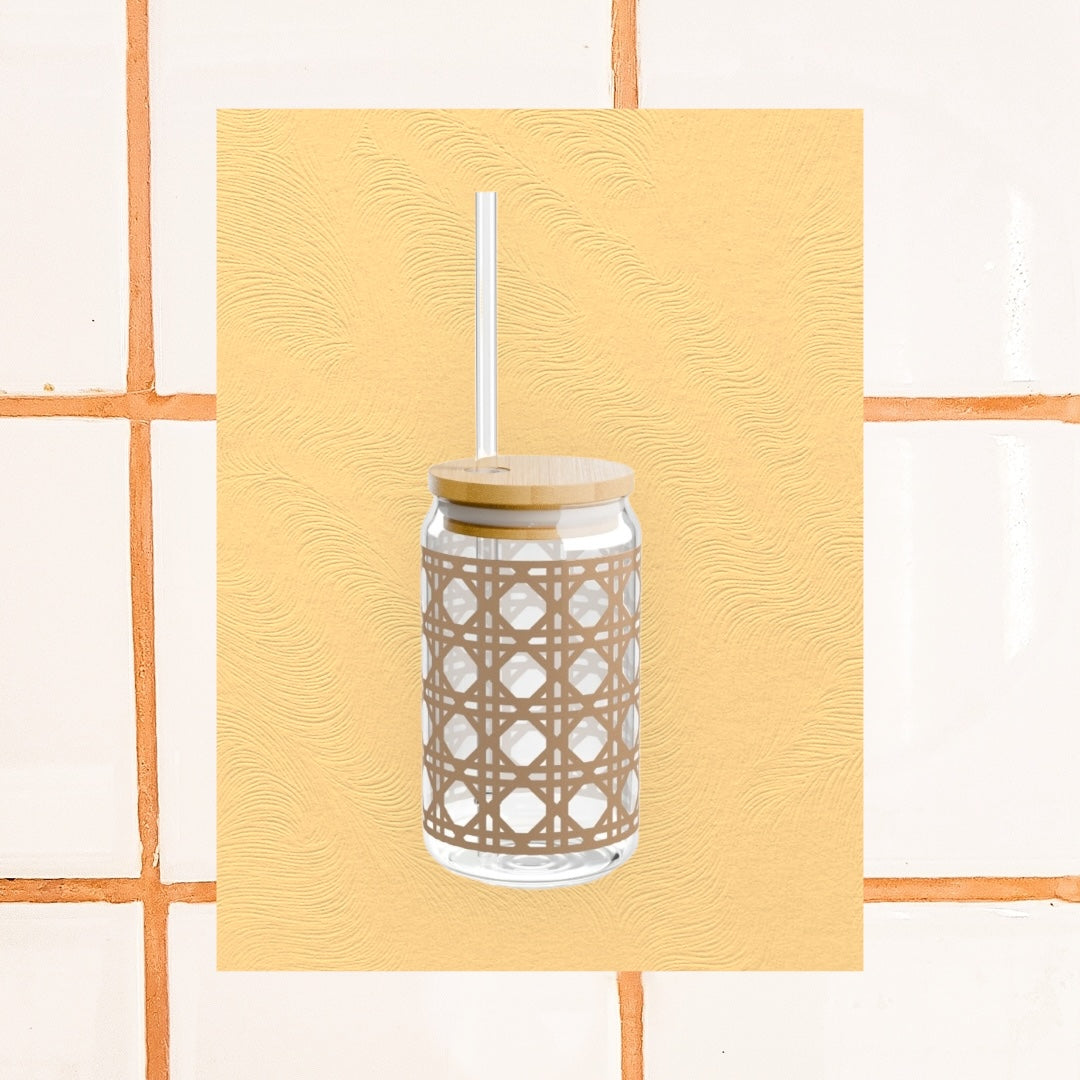 Rattan Sipper Glass, 16oz