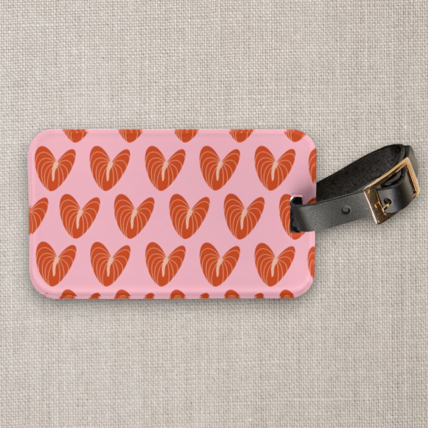 Heart Anthurium Luggage Tag