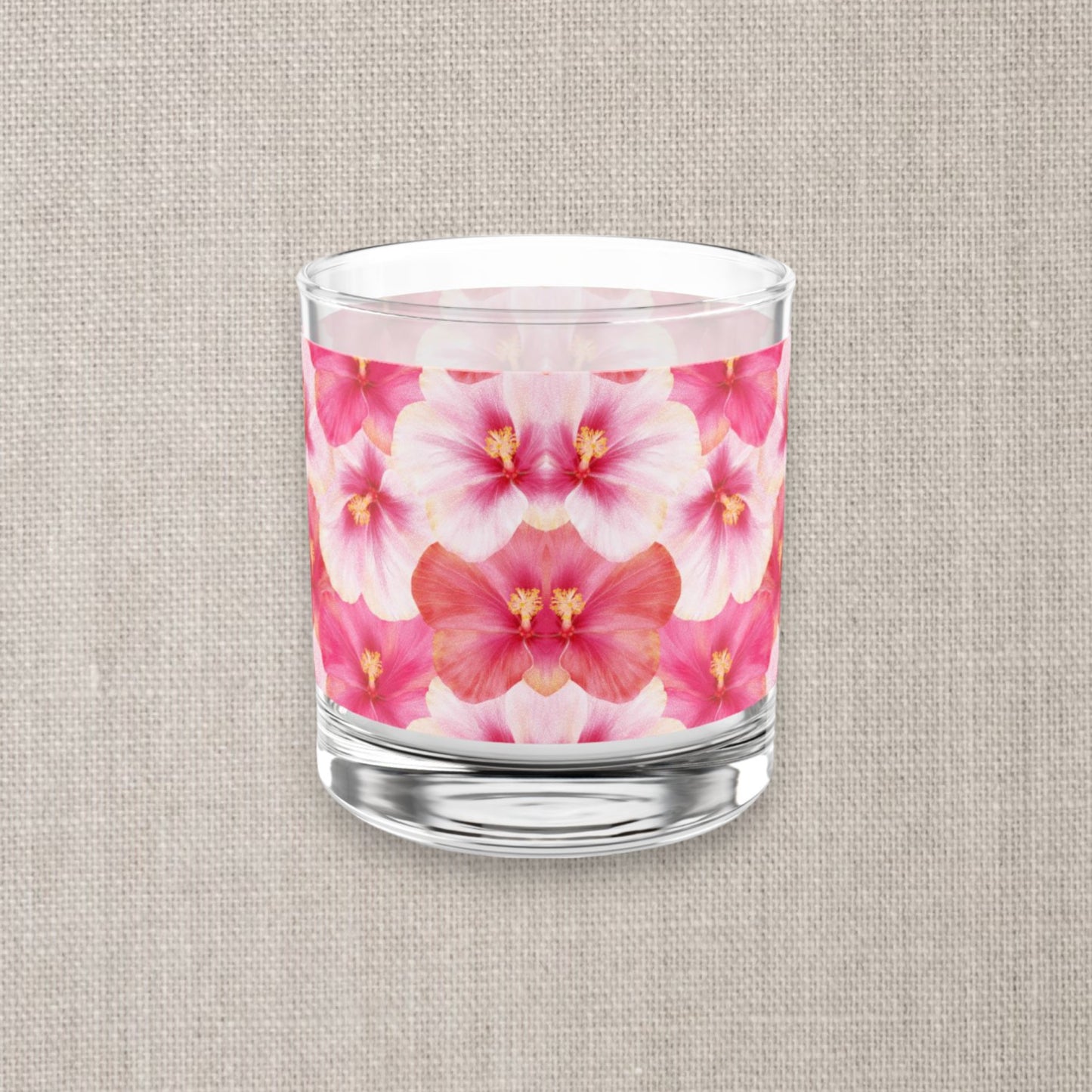 Hibiscus Rocks Glass