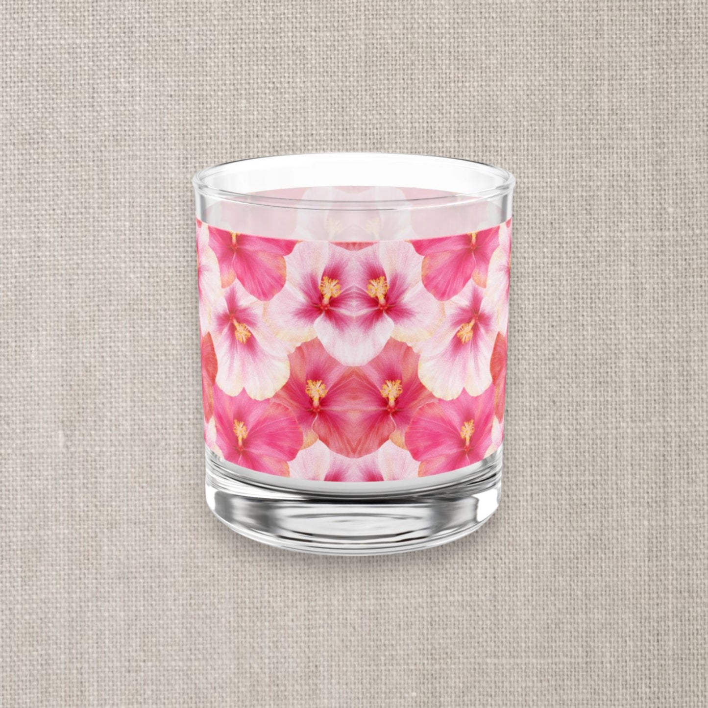 Hibiscus Rocks Glass