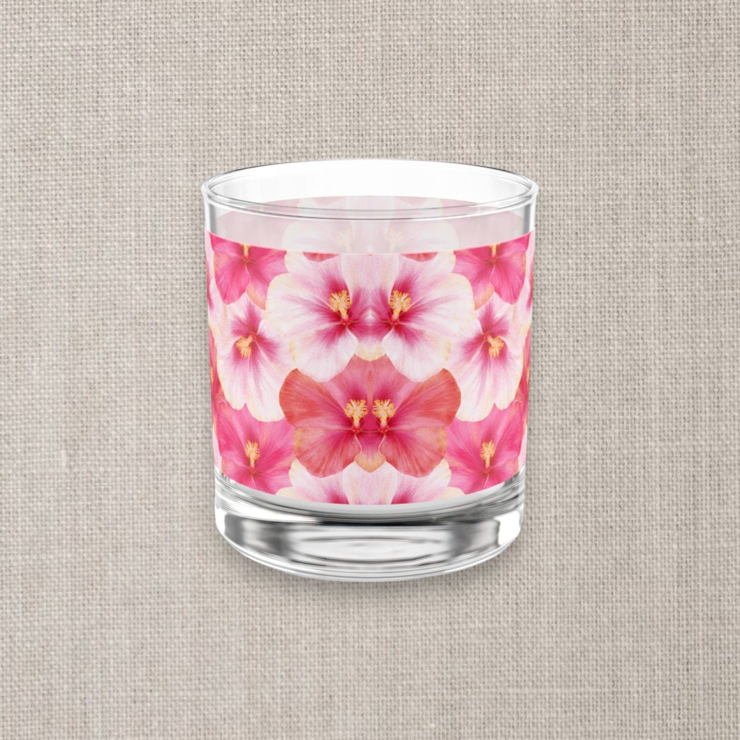 Hibiscus Rocks Glass