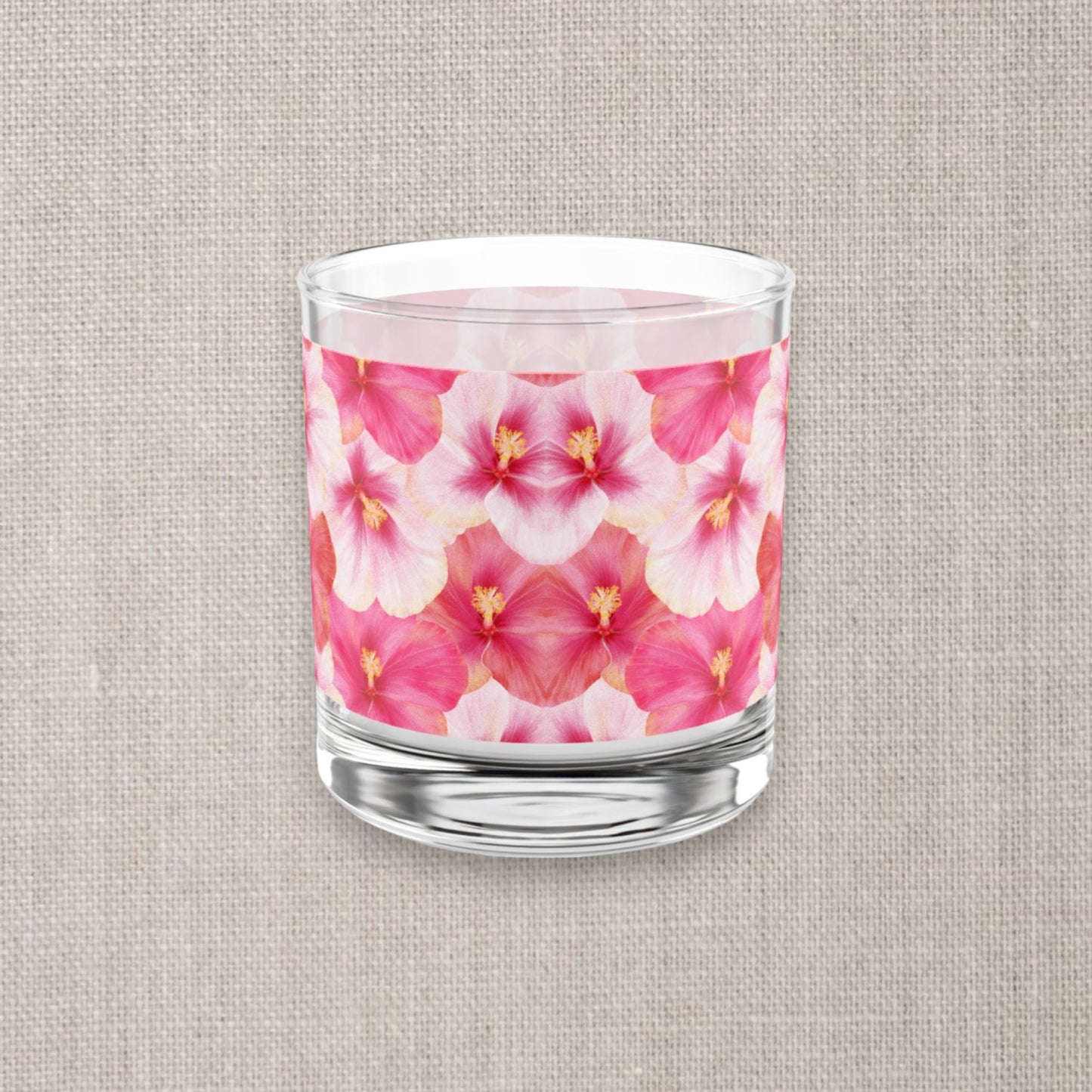 Hibiscus Rocks Glass